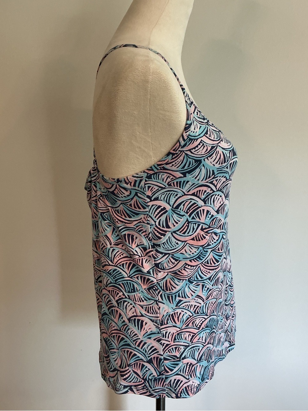 Lilly Pulitzer Luxletic Adjustable Pink & Blue Print Tank - Picture 5 of 9